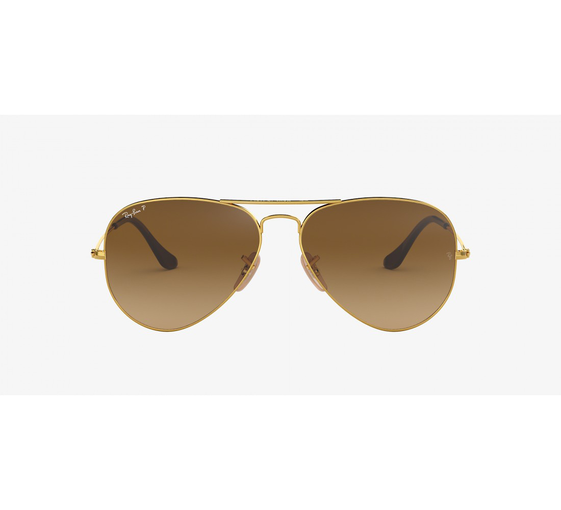 Ray Ban Rb3025 Aviator Gradient Sunglasses 58mm Brown Gold Tone Light Brown Gradient 